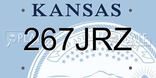 267JRZ Kansas License Plate