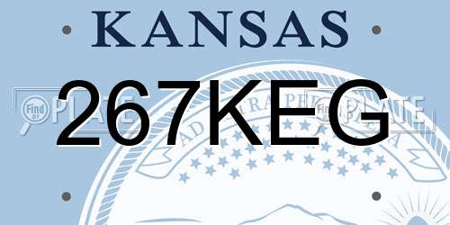 267KEG Kansas License Plate