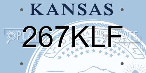 267KLF Kansas License Plate