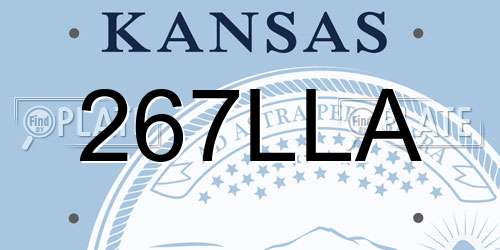 267LLA Kansas License Plate