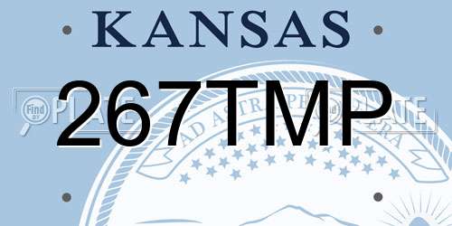 267TMP Kansas License Plate