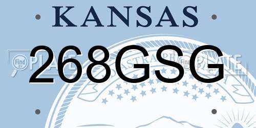 268GSG Kansas License Plate