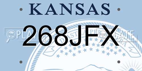 268JFX Kansas License Plate