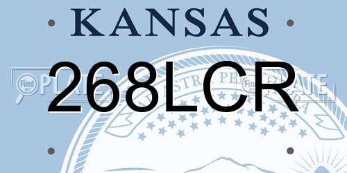 268LCR Kansas License Plate
