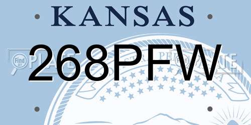 268PFW Kansas License Plate