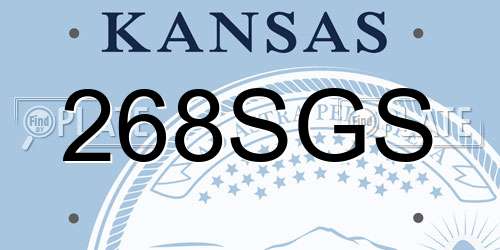 268SGS Kansas License Plate