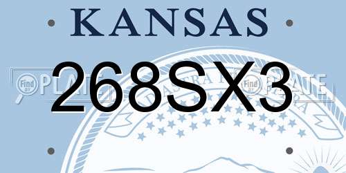 268SX3 Kansas License Plate