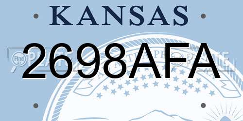 2698AFA Kansas License Plate