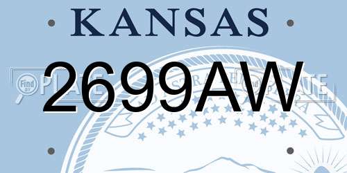 2699AW Kansas License Plate