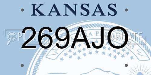269AJO Kansas License Plate