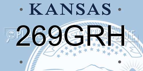 269GRH Kansas License Plate