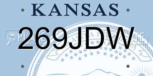 269JDW Kansas License Plate