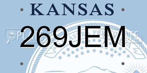 269JEM Kansas License Plate