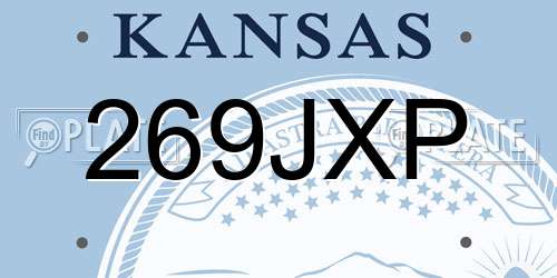 269JXP Kansas License Plate