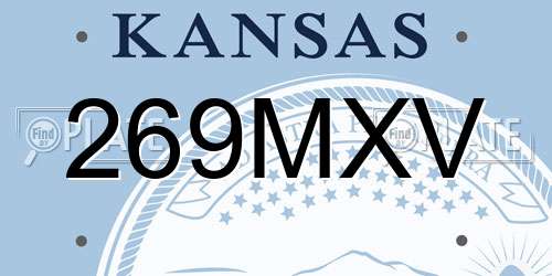269MXV Kansas License Plate