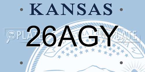 26AGY Kansas License Plate
