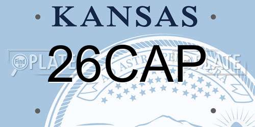 26CAP Kansas License Plate