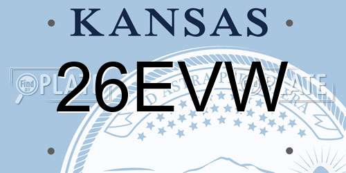 26EVW Kansas License Plate