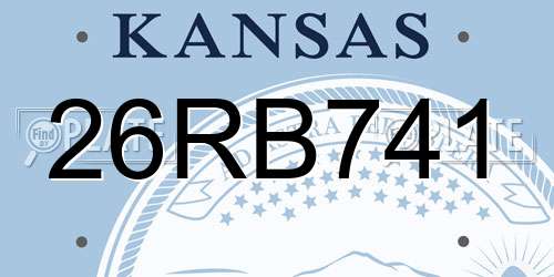26RB741 Kansas License Plate