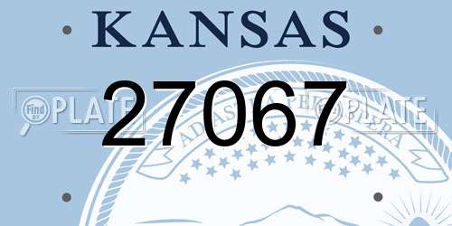27067 Kansas License Plate