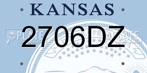 2706DZ Kansas License Plate