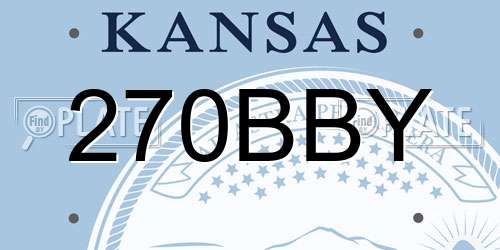270BBY Kansas License Plate