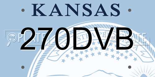 270DVB Kansas License Plate