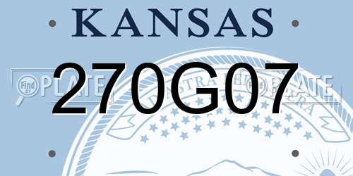 270G07 Kansas License Plate