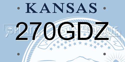 270GDZ Kansas License Plate