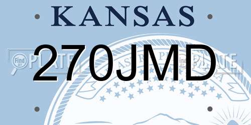 270JMD Kansas License Plate