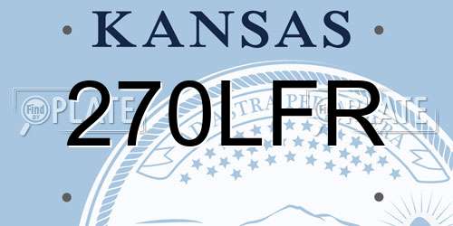 270LFR Kansas License Plate