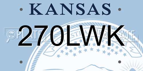 270LWK Kansas License Plate