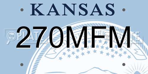 270MFM Kansas License Plate