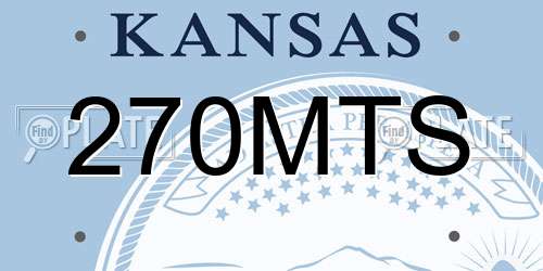 270MTS Kansas License Plate