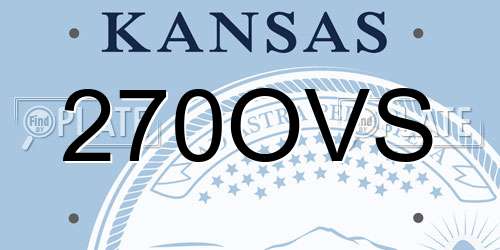 270OVS Kansas License Plate