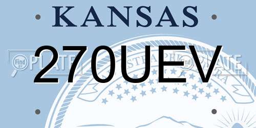 270UEV Kansas License Plate