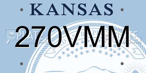 270VMM Kansas License Plate