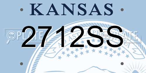 2712SS Kansas License Plate