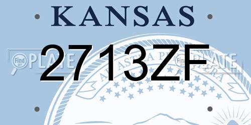 2713ZF Kansas License Plate