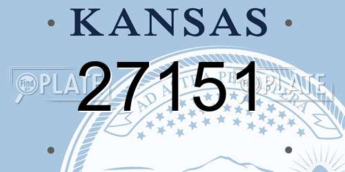 27151 Kansas License Plate