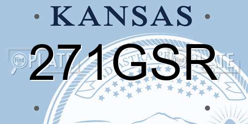 271GSR Kansas License Plate