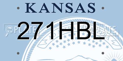 271HBL Kansas License Plate