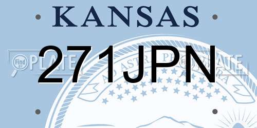 271JPN Kansas License Plate