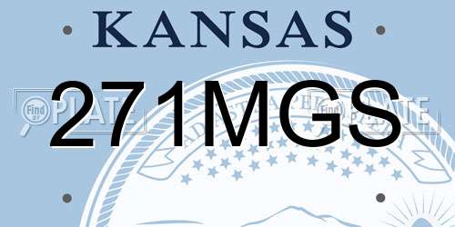 271MGS Kansas License Plate