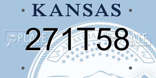 271T58 Kansas License Plate