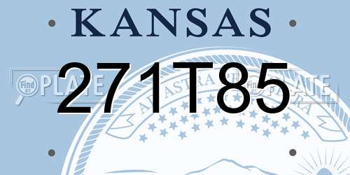 271T85 Kansas License Plate