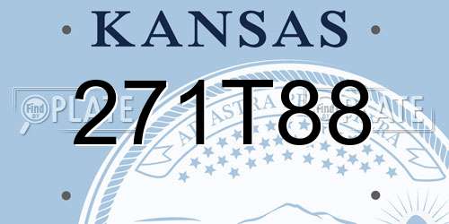 271T88 Kansas License Plate