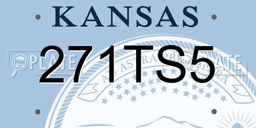 271TS5 Kansas License Plate