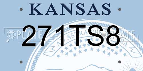 271TS8 Kansas License Plate