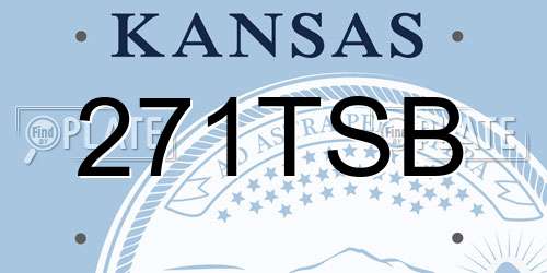 271TSB Kansas License Plate
